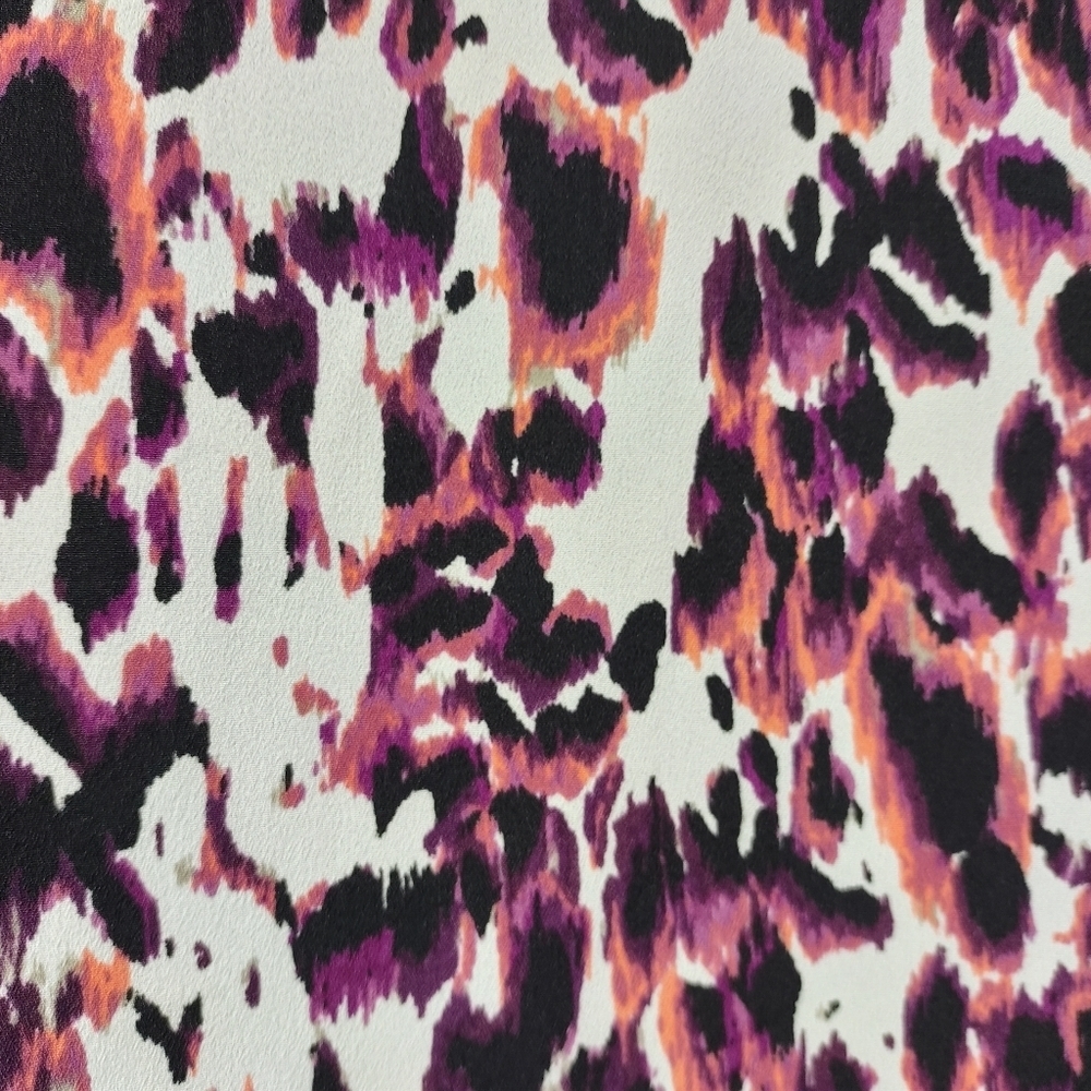 212 Collection 1X Multicolor Leopard Print Blouse 3/4 Sleeve Purple Pink V-neck - Picture 5 of 7